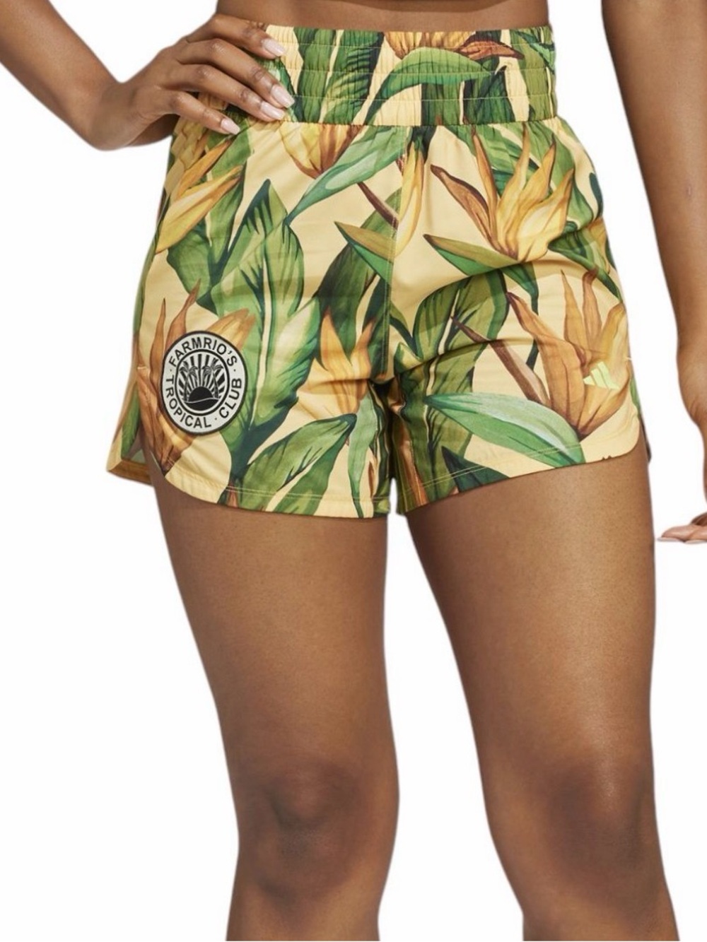 adidas FARM Rio Tropical Leaf Print Athletic Shorts